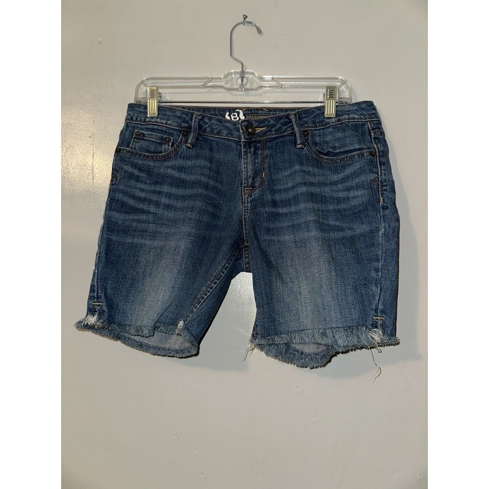 Bullhead Shorts Womens 9 Blue Denim  Pockets Raw Hem City Classic